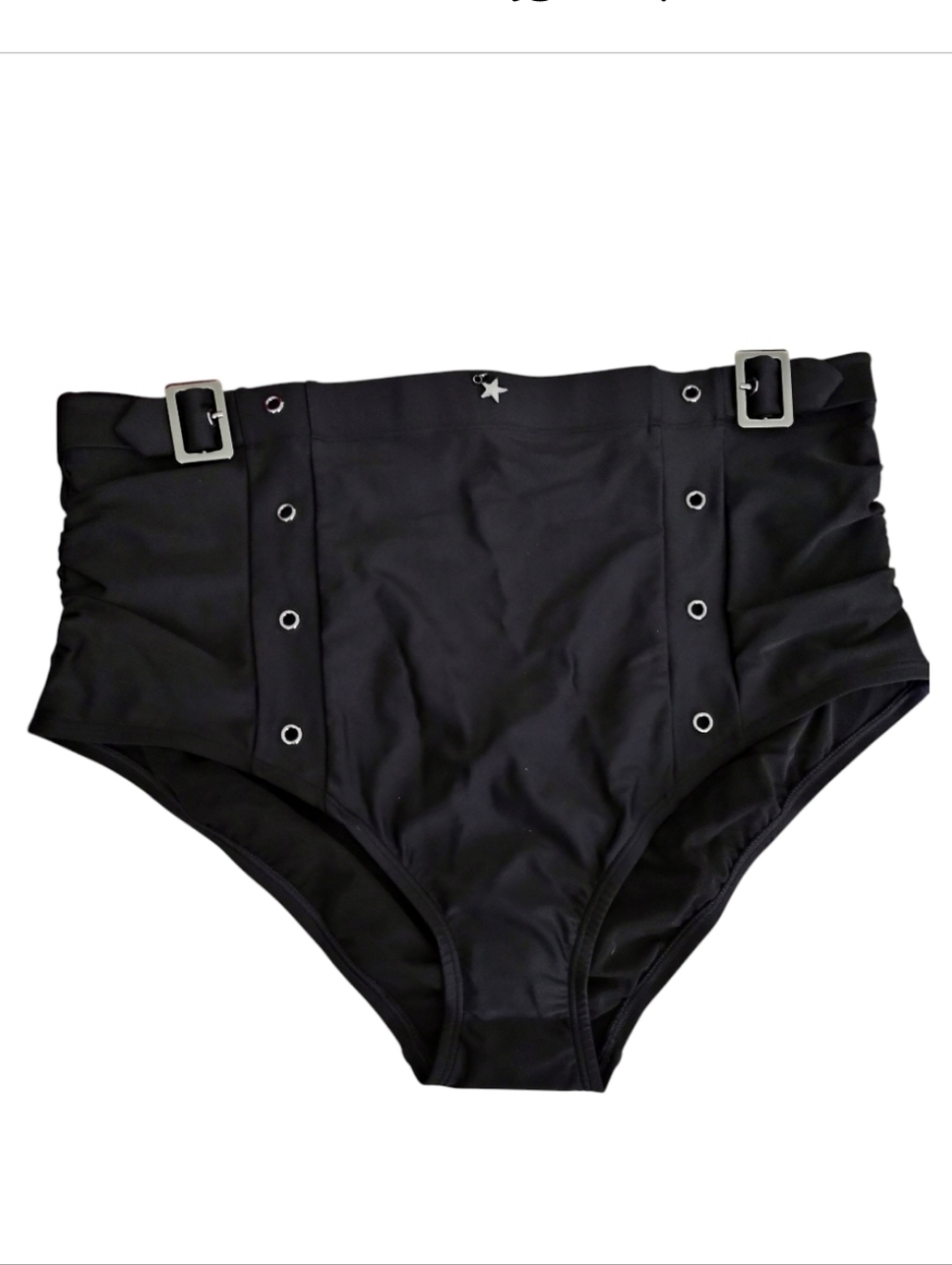 Torrid Nightfall High Waist Black Swim Bottoms Buckle Goth Star Size 3X Nwt